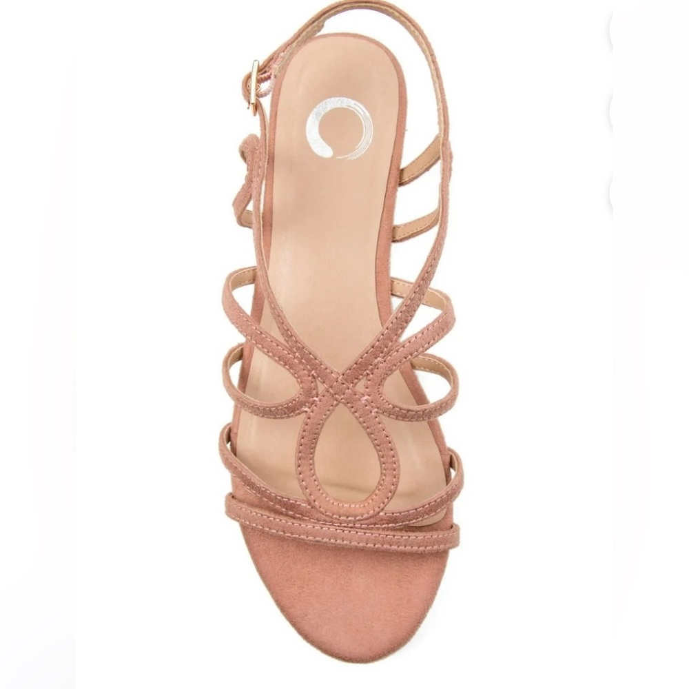 JOURNEE COLLECTION Womens Pink Strappy Adjustable Round Toe Buckle Sandals 7.5